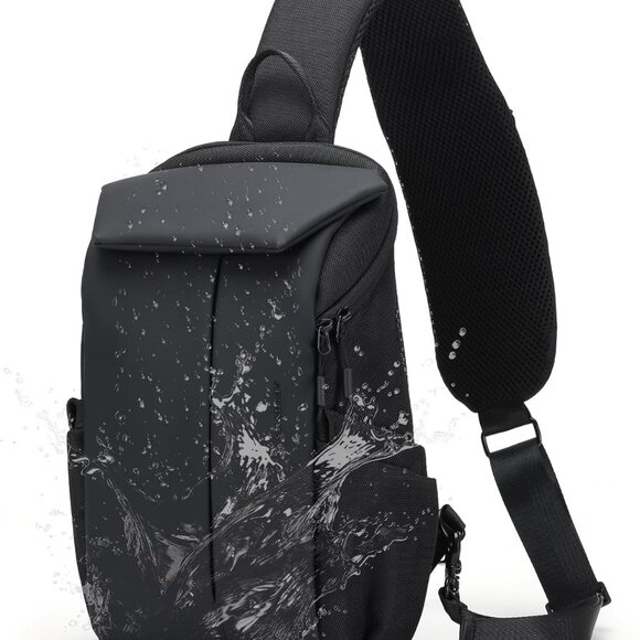 Waterproof Crossbody Bag，Chest Bag for Mens Sling Backpack Large Travel Shoulder